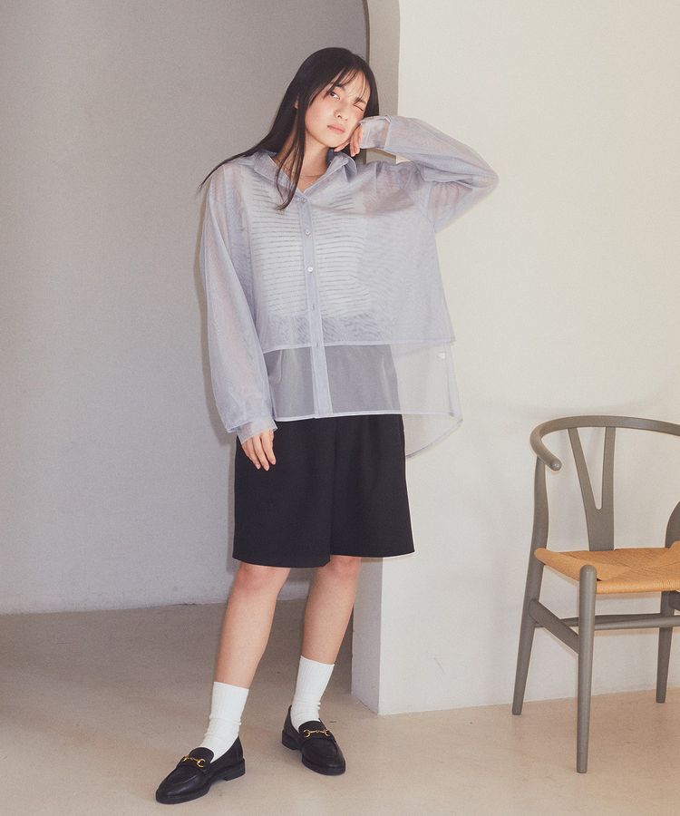 earth music&ecology「チュールレイヤードシャツ」|シャツ・ブラウス|