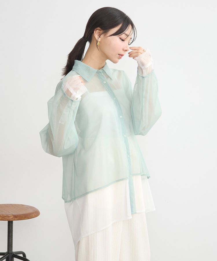 earth music&ecology「チュールレイヤードシャツ」|シャツ・ブラウス|