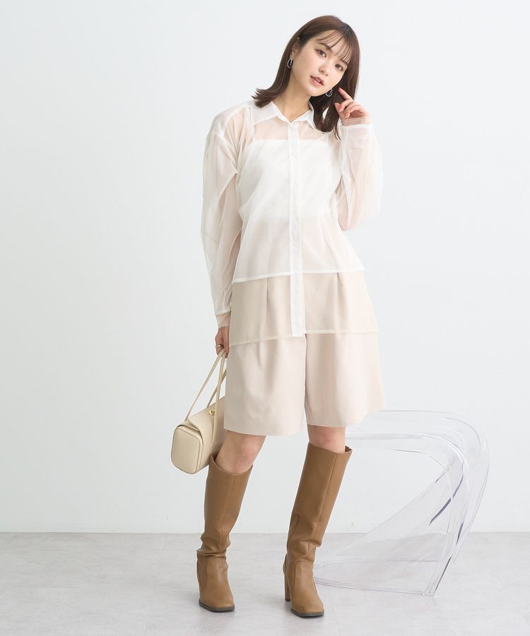 earth music&ecology「チュールレイヤードシャツ」|シャツ・ブラウス|