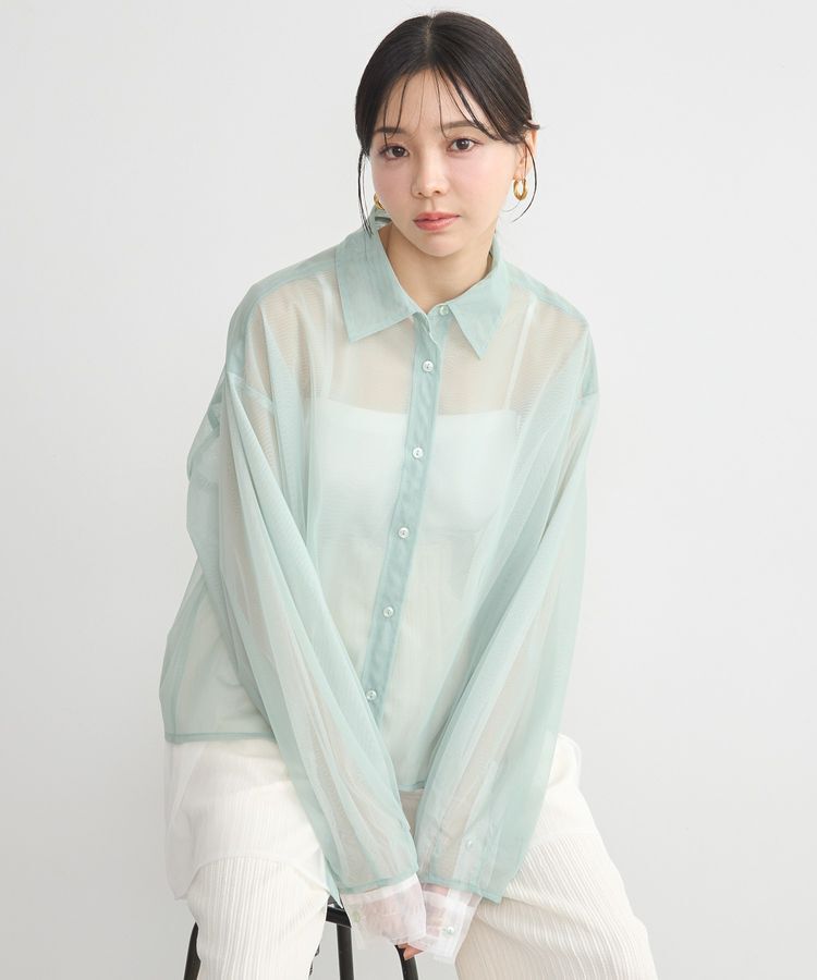 earth music&ecology「チュールレイヤードシャツ」|シャツ・ブラウス|Mint