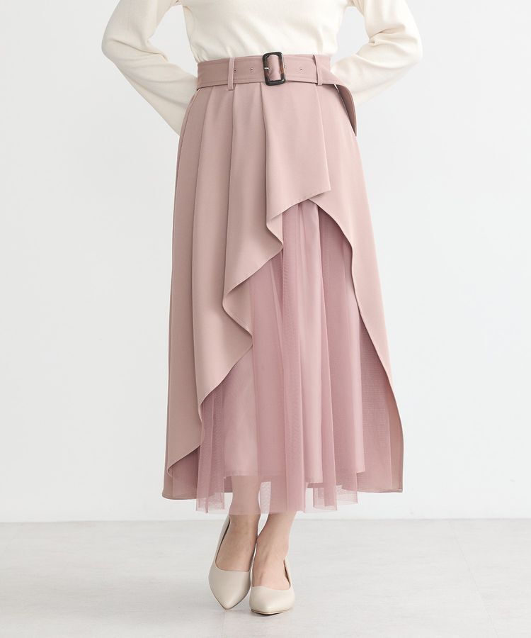 earth music&ecology「チュールドッキングイレヘムスカート」|フレア|