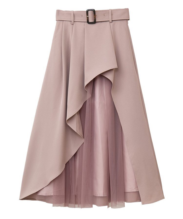 earth music&ecology「チュールドッキングイレヘムスカート」|フレア|