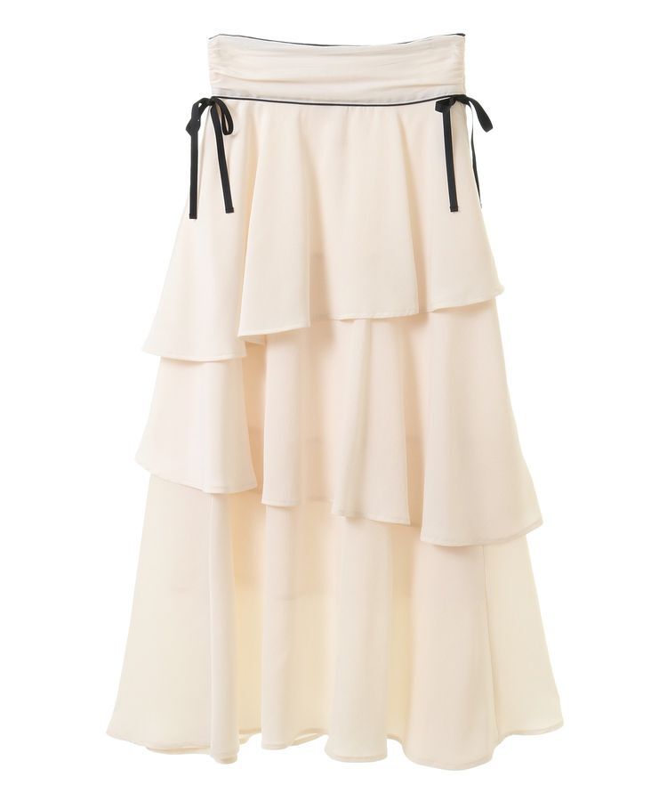 earth music&ecology「サイドリボンティアードスカート」|フレア|