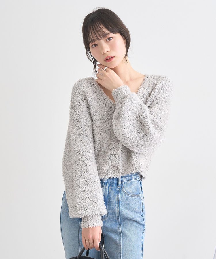 earth music&ecology「リリーヤーンショートニットカーディガン」|カーディガン|