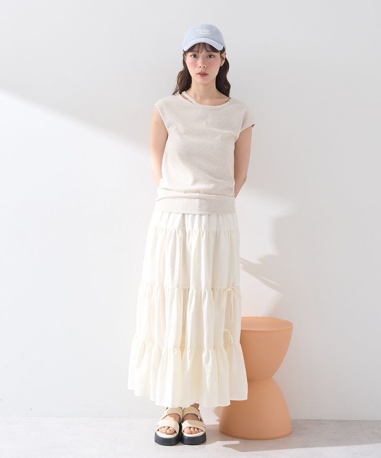 earth music&ecology「カットデザインフレンチスリーブプルオーバー」|Tシャツ・カットソー|