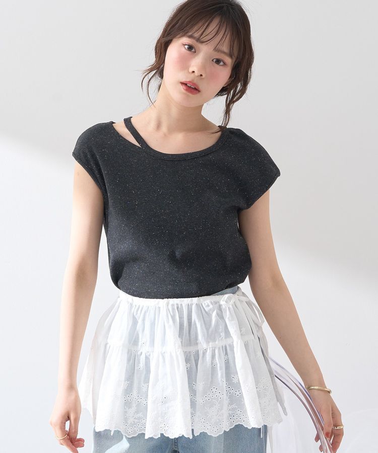 earth music&ecology「カットデザインフレンチスリーブプルオーバー」|Tシャツ・カットソー|