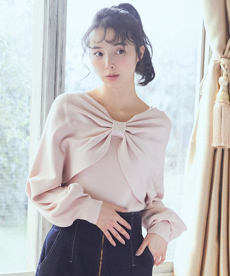 earth music&ecology「【WEB限定】リボンニットアンサンブル」|ニット・セーター|