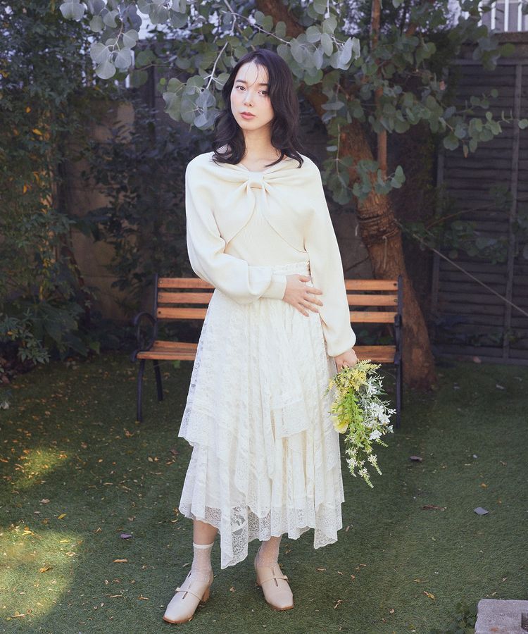 earth music&ecology「【WEB限定】リボンニットアンサンブル」|ニット・セーター|