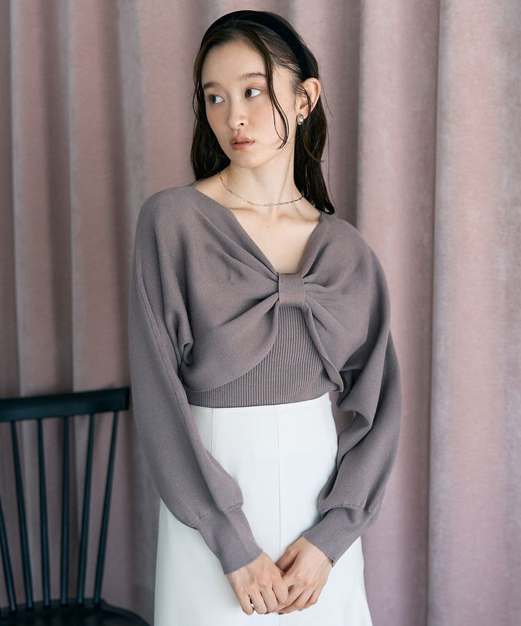 earth music&ecology「【WEB限定】リボンニットアンサンブル」|ニット・セーター|