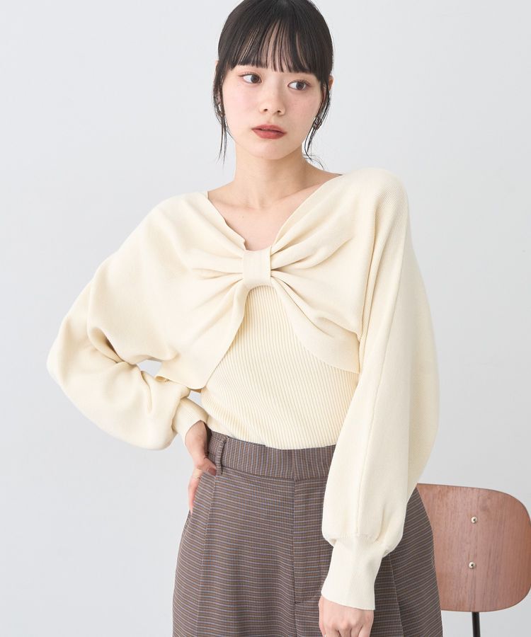 earth music&ecology「【WEB限定】リボンニットアンサンブル」|ニット・セーター|