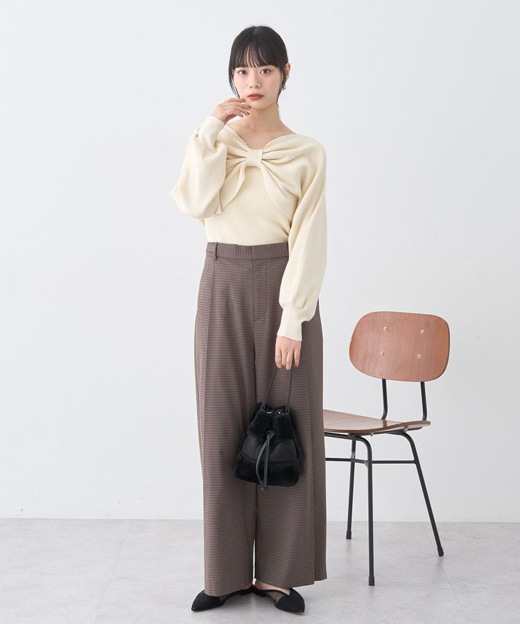 earth music&ecology「【WEB限定】リボンニットアンサンブル」|ニット・セーター|