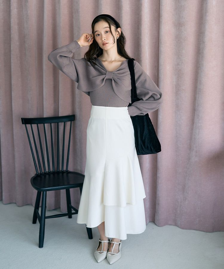 earth music&ecology「【WEB限定】リボンニットアンサンブル」|ニット・セーター|