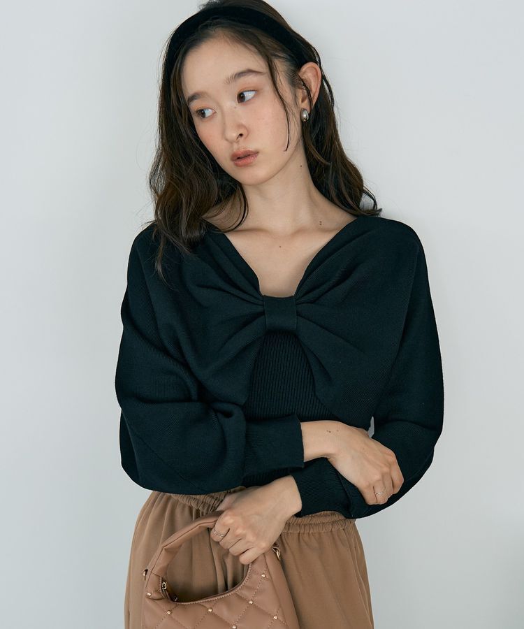 earth music&ecology「【WEB限定】リボンニットアンサンブル」|ニット・セーター|