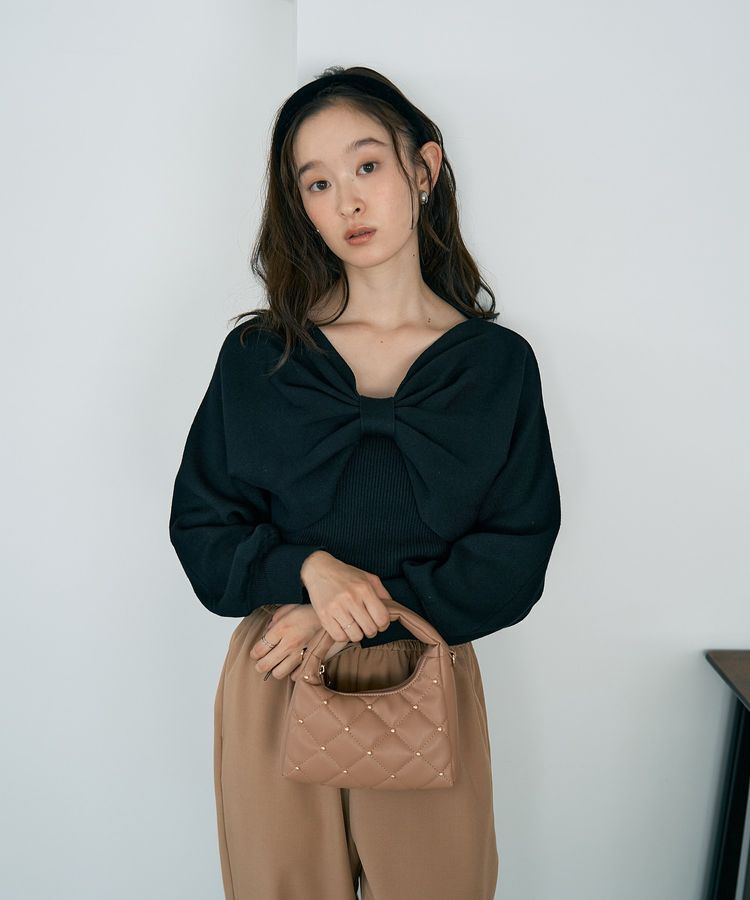 earth music&ecology「【WEB限定】リボンニットアンサンブル」|ニット・セーター|