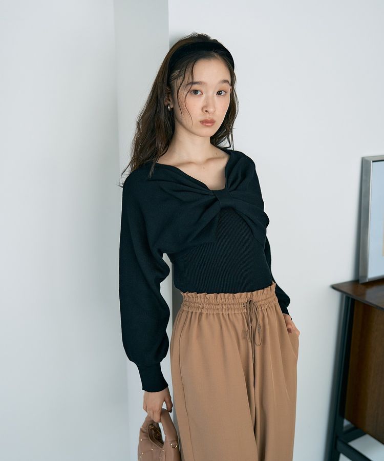 earth music&ecology「【WEB限定】リボンニットアンサンブル」|ニット・セーター|