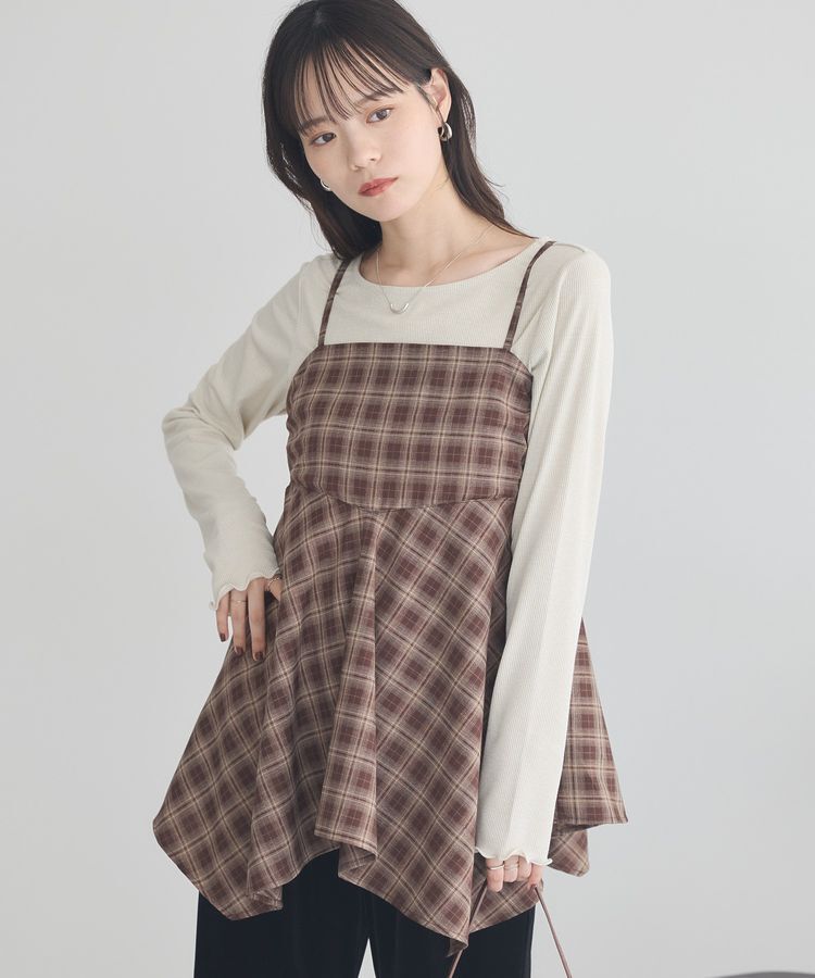 earth music&ecology「イレヘムチェックキャミチュニック」|チュニック|