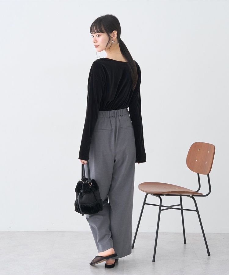 earth music&ecology「シアーベロアドレープネックプルオーバー」|Tシャツ・カットソー|