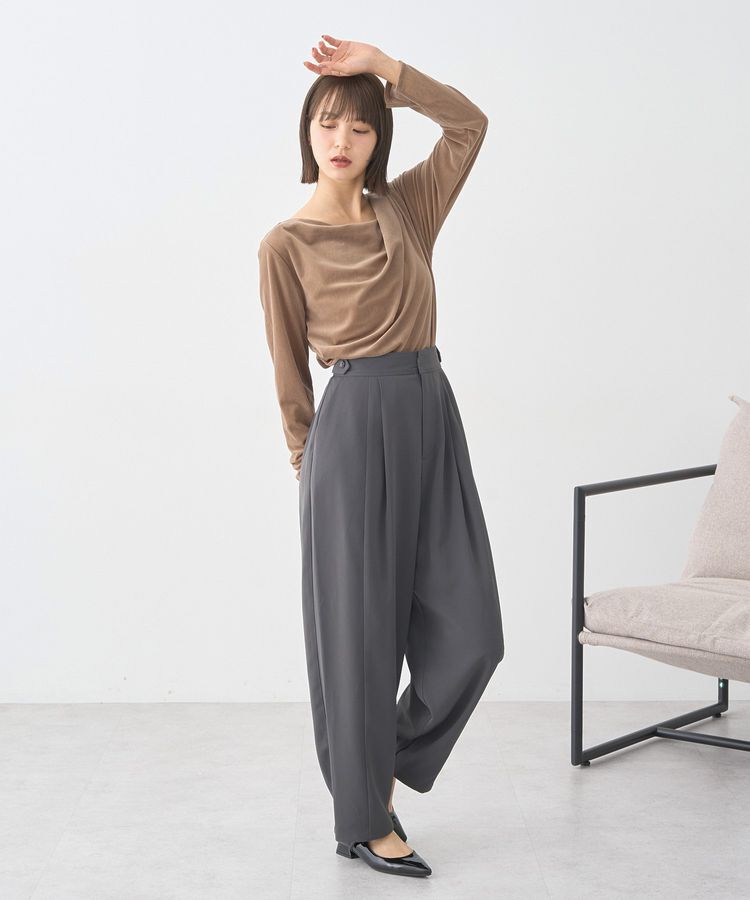 earth music&ecology「シアーベロアドレープネックプルオーバー」|Tシャツ・カットソー|