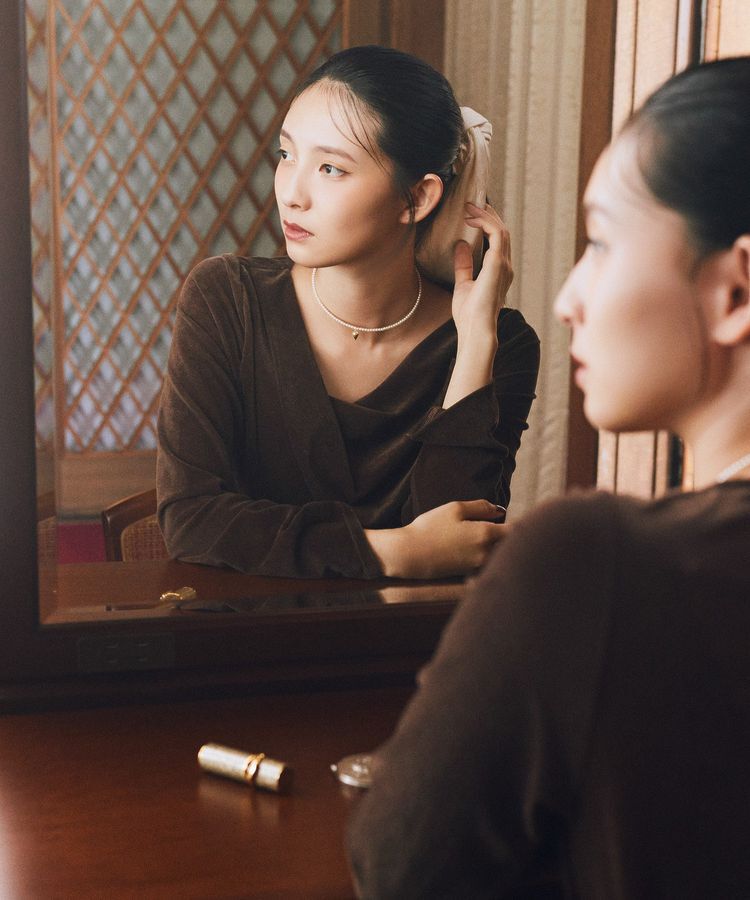 earth music&ecology「シアーベロアドレープネックプルオーバー」|Tシャツ・カットソー|