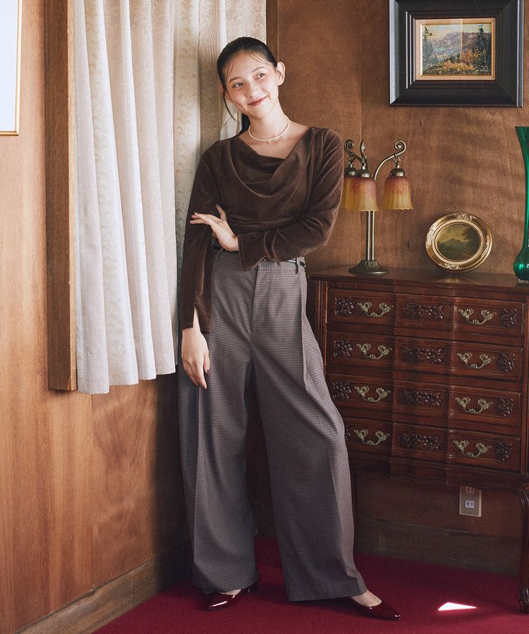 earth music&ecology「シアーベロアドレープネックプルオーバー」|Tシャツ・カットソー|