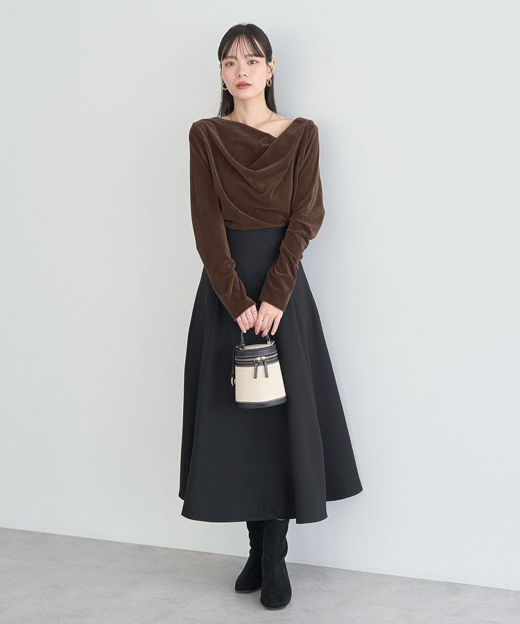 earth music&ecology「シアーベロアドレープネックプルオーバー」|Tシャツ・カットソー|