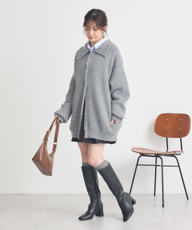 earth music&ecology「襟付きニットアウター」|カーディガン|