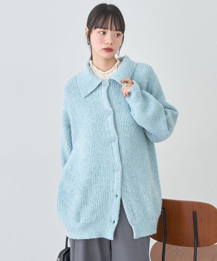 earth music&ecology「襟付きニットアウター」|カーディガン|