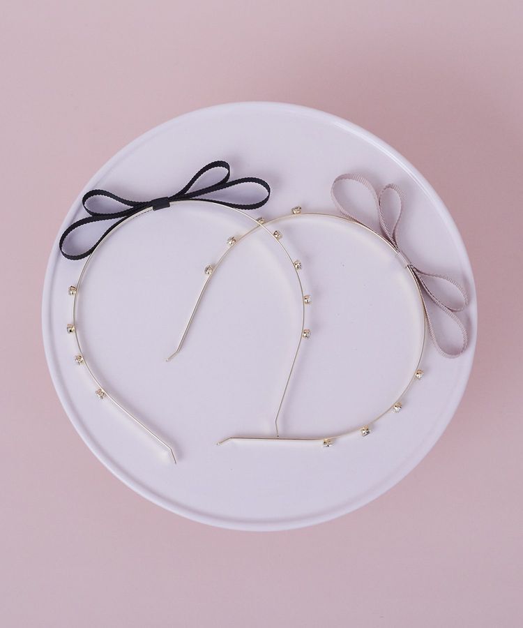 Maison de FLEUR「グログランリボンメタルビジューカチューシャ」|その他|