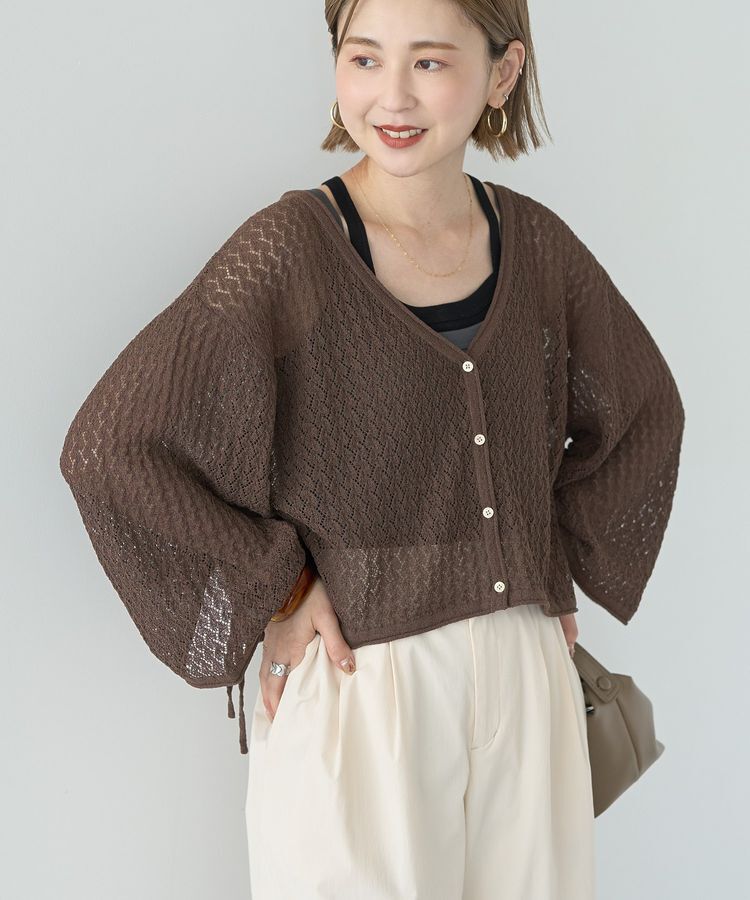 AMERICAN HOLIC「2WAYレース編みニットカーディガン」|カーディガン|Brown