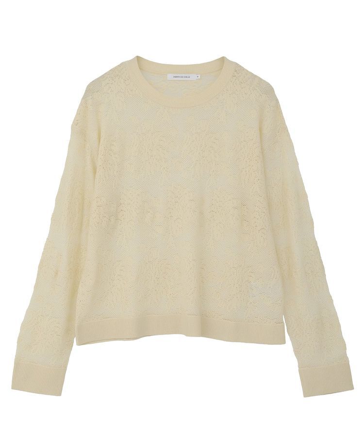 AMERICAN HOLIC「レース編みニットプルオーバー」|ニット・セーター|