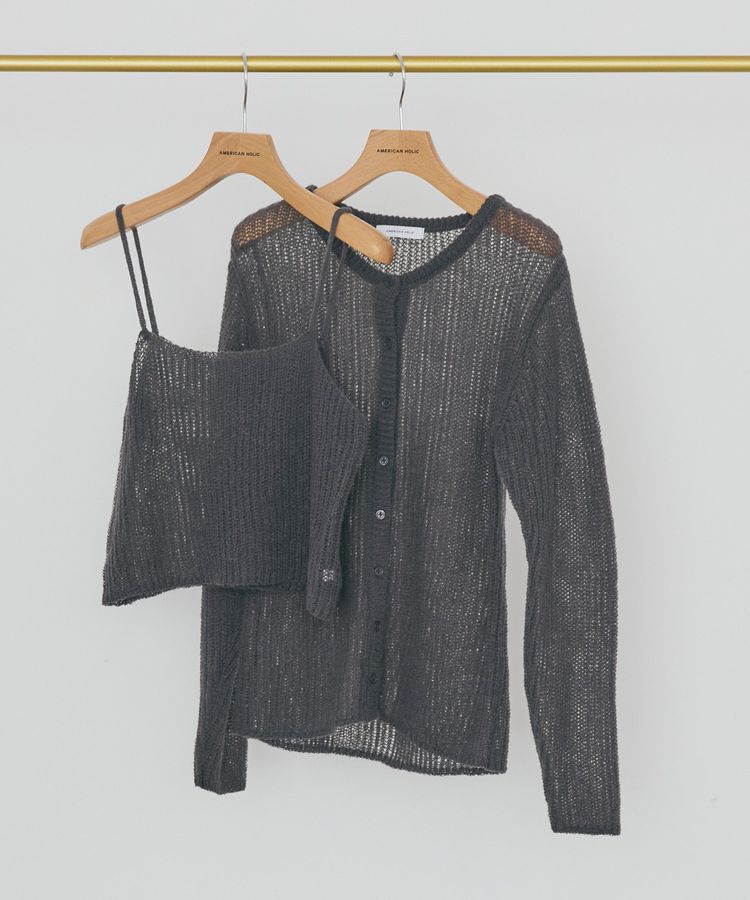 AMERICAN HOLIC「甘編みキャミカーディガンセット」|カーディガン|