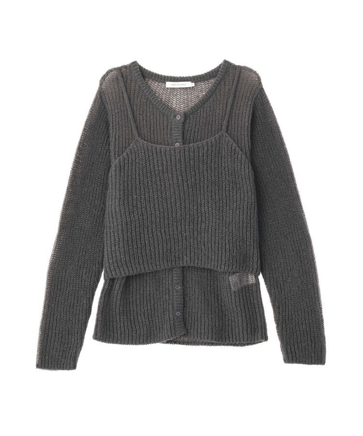 AMERICAN HOLIC「甘編みキャミカーディガンセット」|カーディガン|