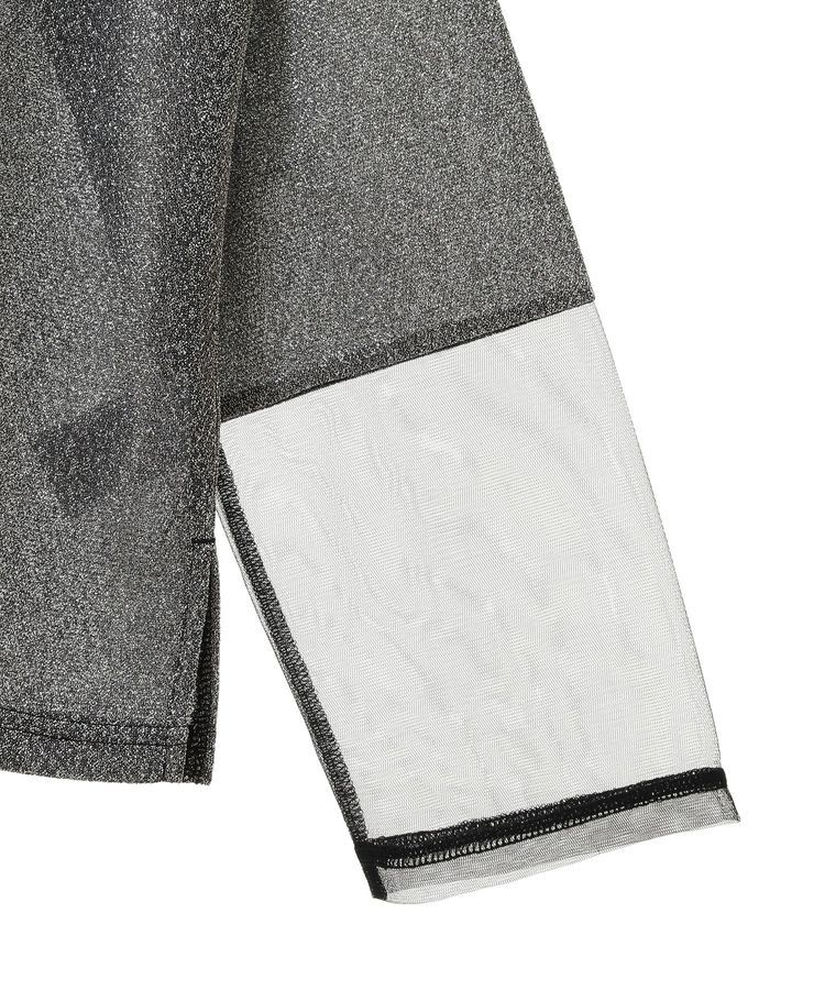 Green Parks「袖チュールドッキングラメプルオーバー」|Tシャツ・カットソー|