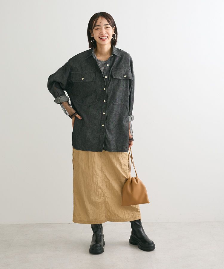 Green Parks「袖チュールドッキングラメプルオーバー」|Tシャツ・カットソー|