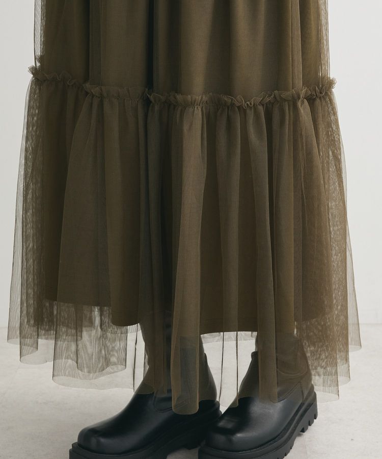 Green Parks「・ELENCARE DUE ハイブリットティアードスカート」|フレア|