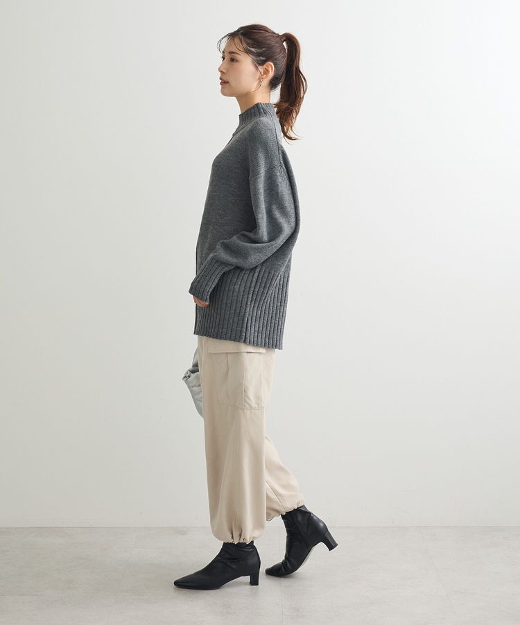 Green Parks「洗えるモックネックニットプルオーバー」|ニット・セーター|