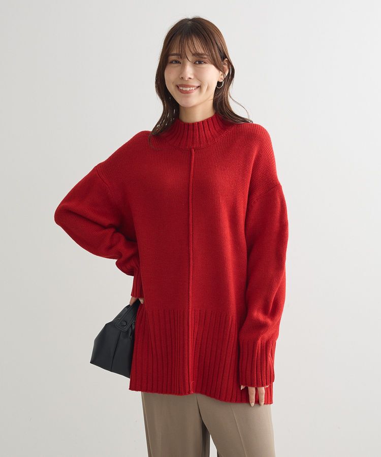 Green Parks「洗えるモックネックニットプルオーバー」|ニット・セーター|