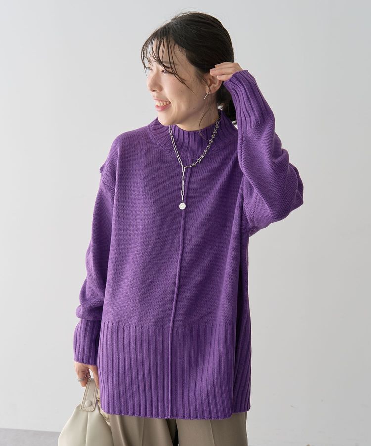 Green Parks「洗えるモックネックニットプルオーバー」|ニット・セーター|