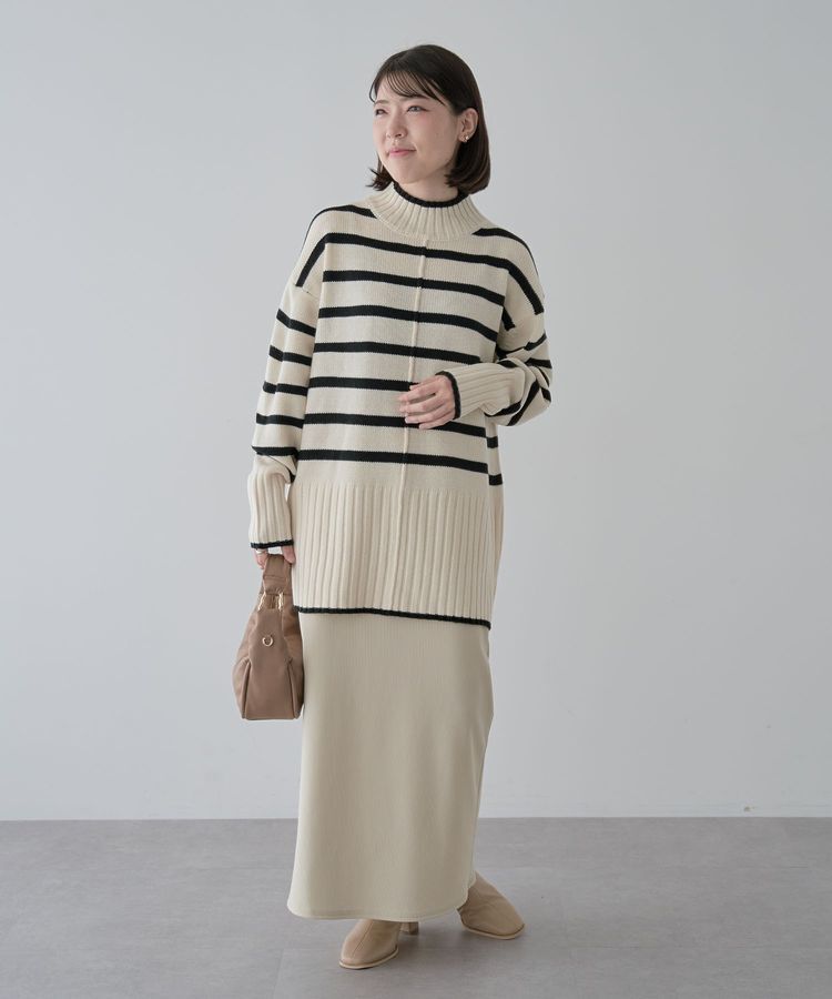 Green Parks「洗えるモックネックニットプルオーバー」|ニット・セーター|