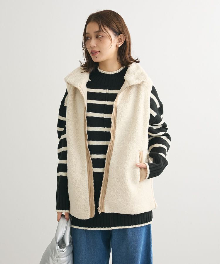 Green Parks「洗えるモックネックニットプルオーバー」|ニット・セーター|