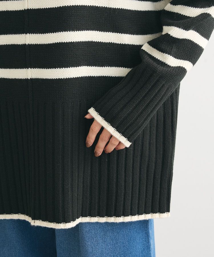 Green Parks「洗えるモックネックニットプルオーバー」|ニット・セーター|