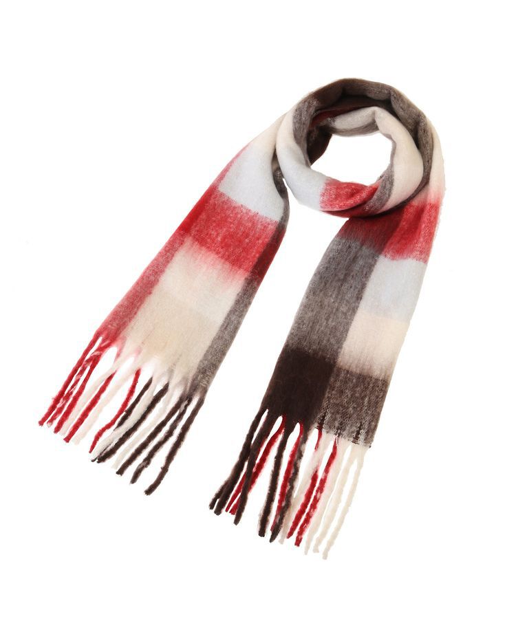 Green Parks「・furry rate グラデーションチェックマフラー」|マフラー|