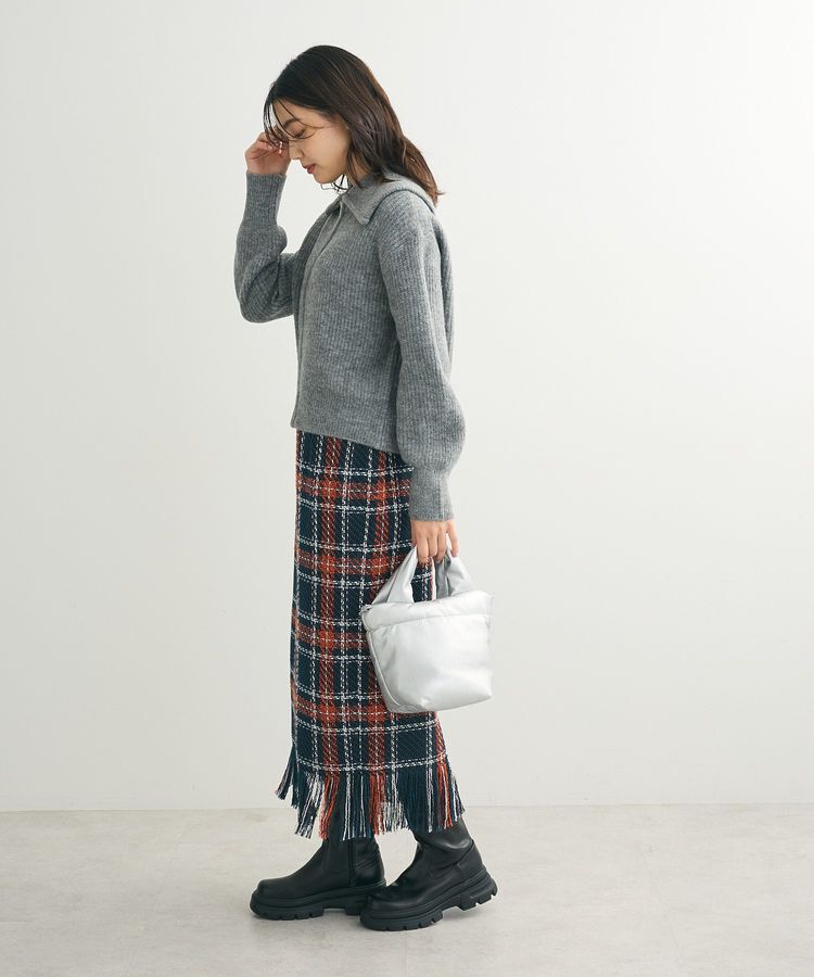 Green Parks「Zip付きコンパクトニットカーディガン」|カーディガン|