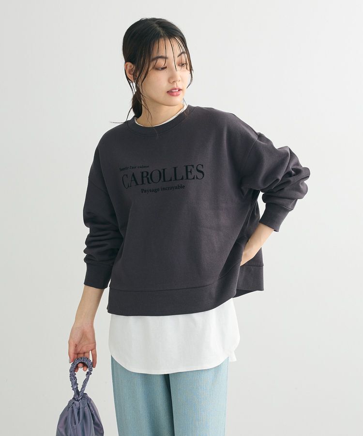 Green Parks「裏起毛フロッキーロゴプルオーバー」|スウェット・ジャージ|Dark Gray