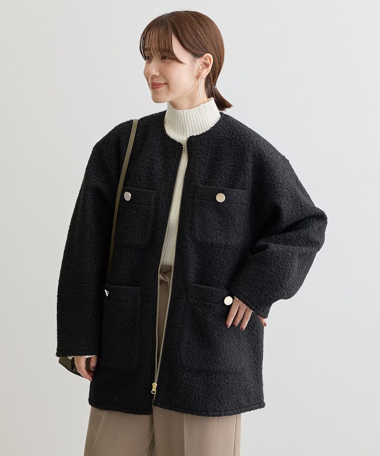 Green Parks「ノーカラーZIPジャコット」|ブルゾン・スタジャン|