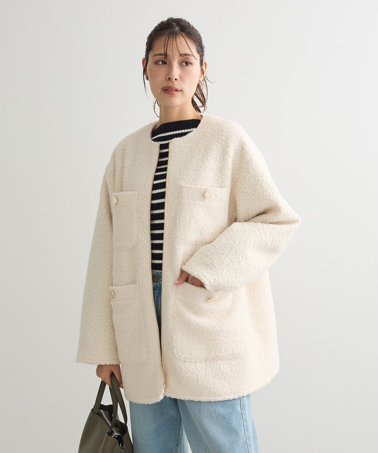 Green Parks「ノーカラーZIPジャコット」|ブルゾン・スタジャン|