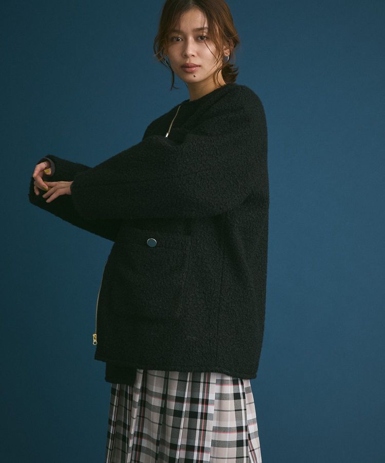 Green Parks「ノーカラーZIPジャコット」|ブルゾン・スタジャン|