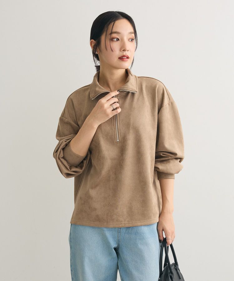 Green Parks「・SUGAR SPOON スエードポンチハーフZIP」|Tシャツ・カットソー|Beige