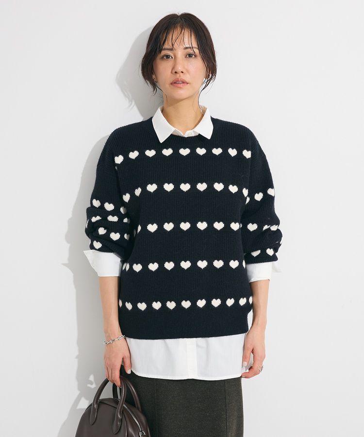 Green Parks「・swing by ハートクルーネックニット」|ニット・セーター|