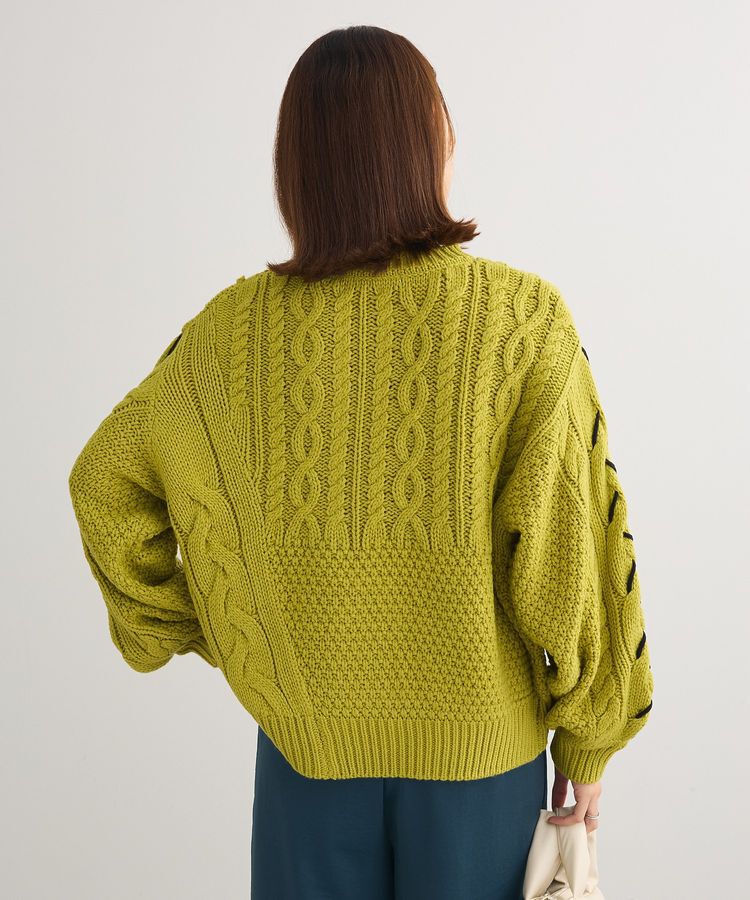 Green Parks「変形ケーブルニットプルオーバー」|ニット・セーター|